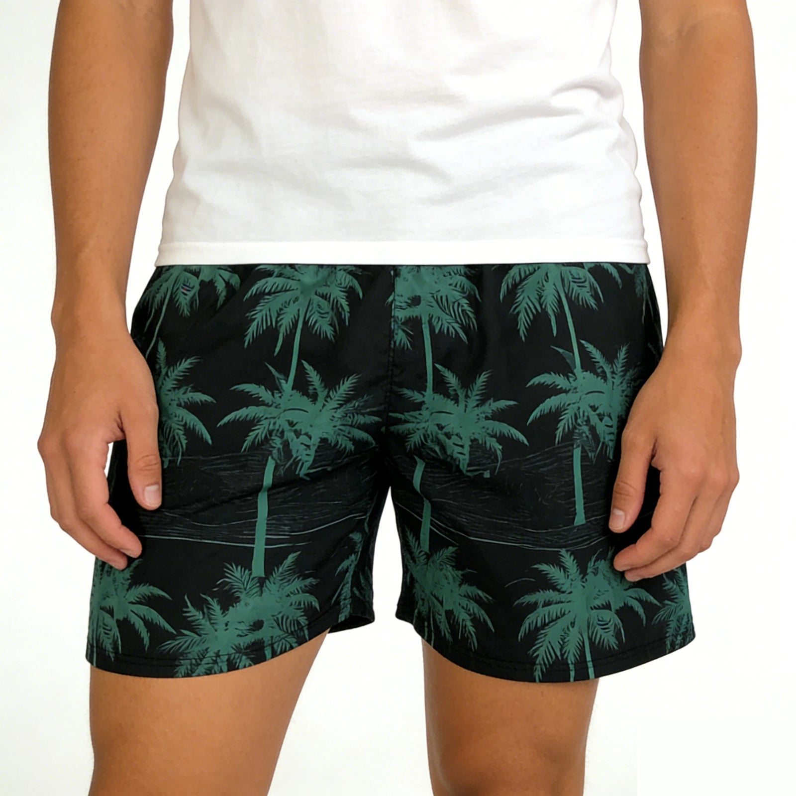 Men's Satin Look Elastic Waist Sleep Shorts with Print Options