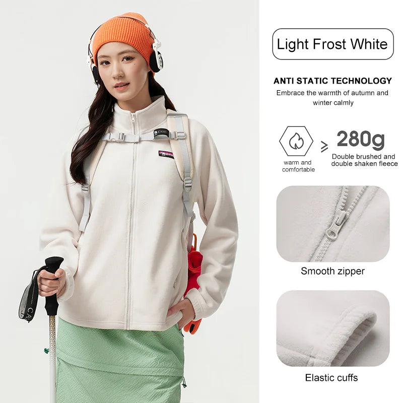 Long Sleeve Full Zip Fleece Outdoor Jacket with Pockets