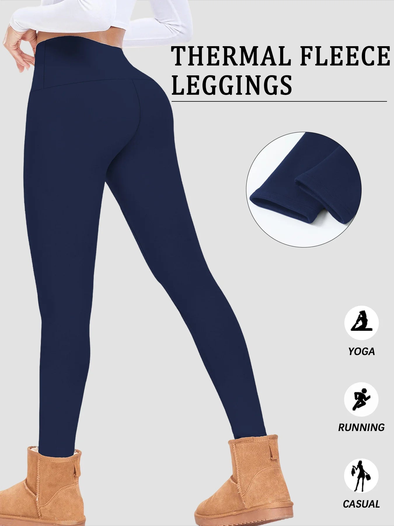 Women's Fleece Lined Full Length Leggings For Workout Outfits