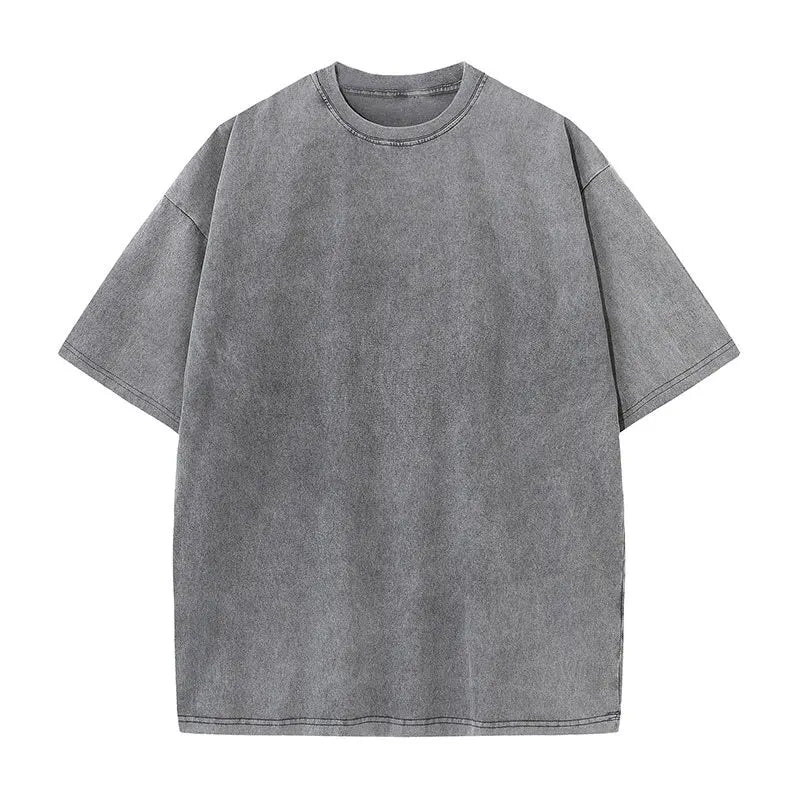 Solid Crew Neck Short Sleeve Loose Casual T Shirt