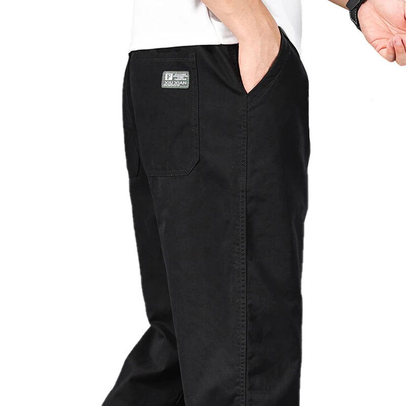 Men's Elastic Waist Loose Fit Casual Pants For Everyday Wear