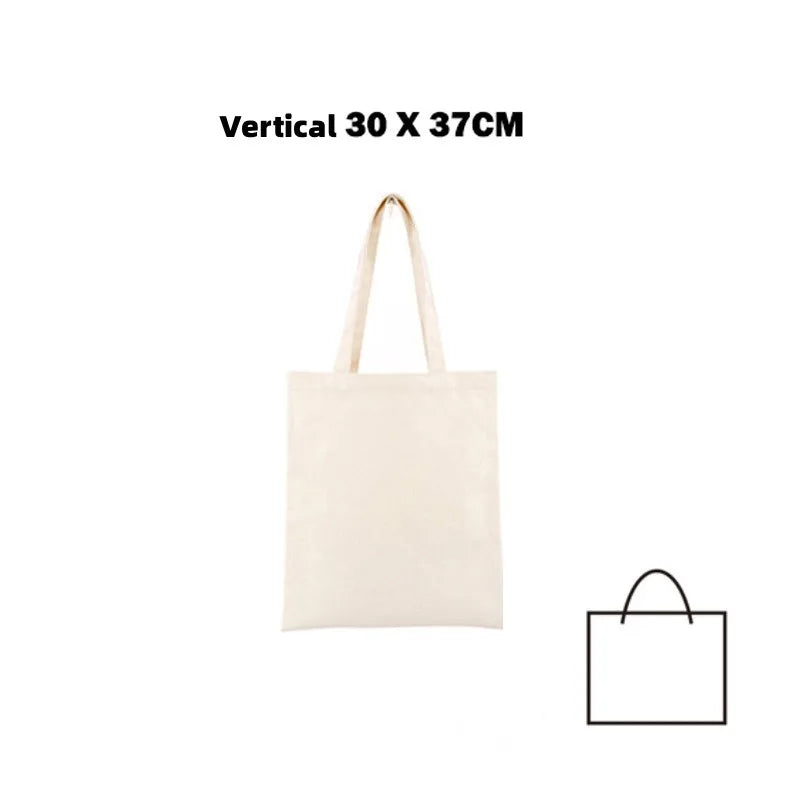 Plain Canvas Style Tote Bag with Long Shoulder Handles