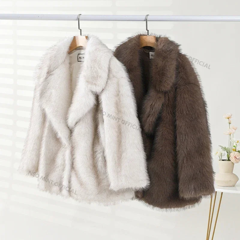 Women's Plush Lapel Open Front Jacket for Layered Outfits