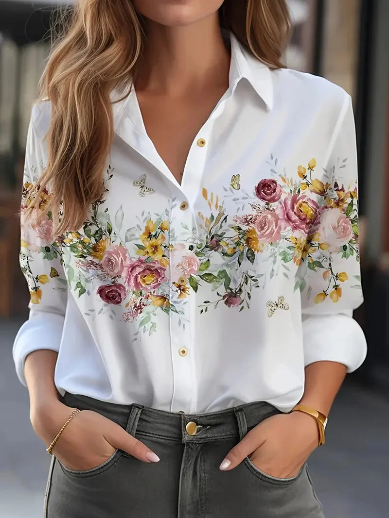 Women's Printed Button Front Shirt in Assorted Designs