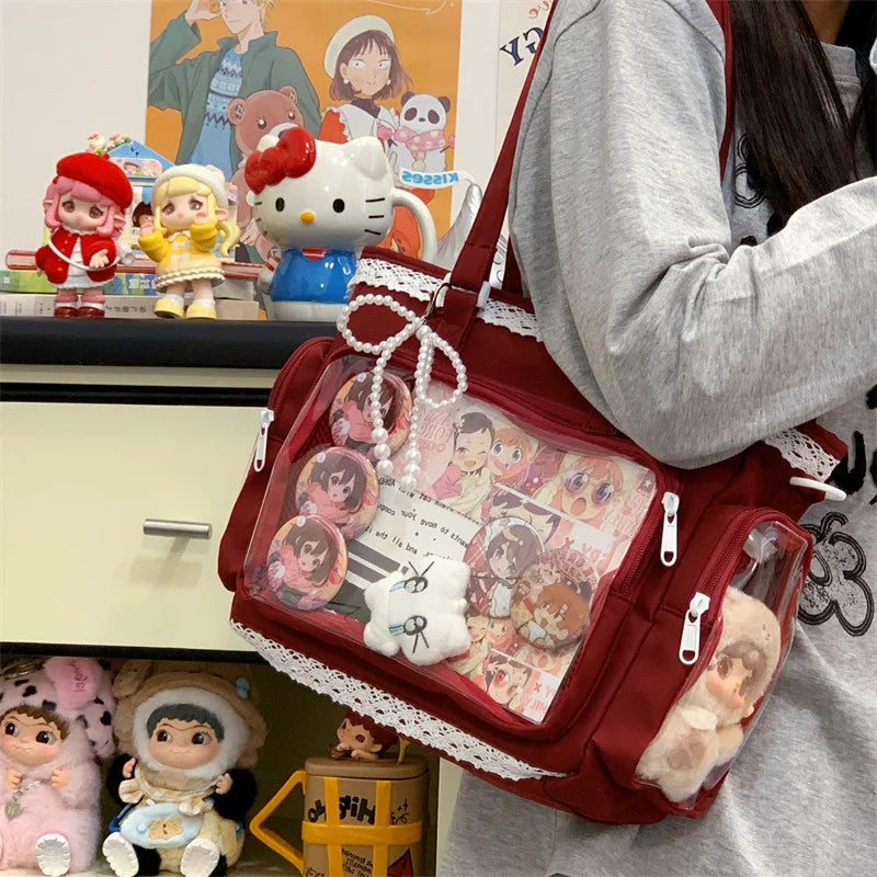 Decorative Display Tote Bag with Transparent Front Pocket