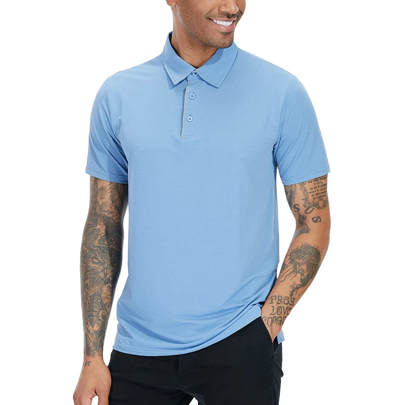 Men's Athletic Short Sleeve Polo Shirt Lightweight Quick Dry Sport Workout Shirt Summer Casual Thin Outdoor Shirts US/ EU Size