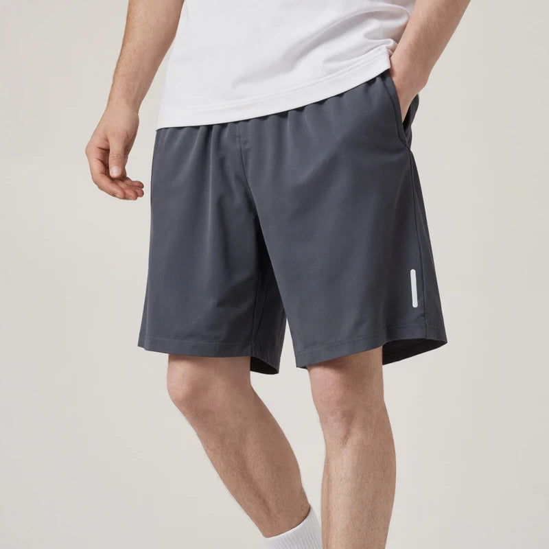 Men's Stretch Drawstring Sports Shorts with Zipper Pockets