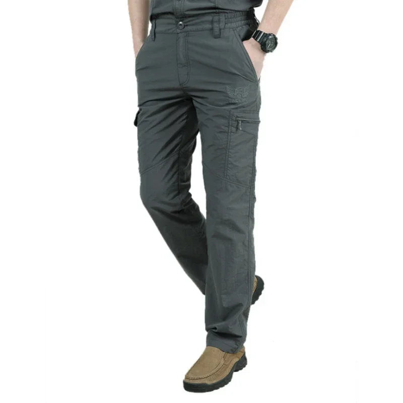Men's Thin Quick Dry Cargo Pants with Utility Pockets