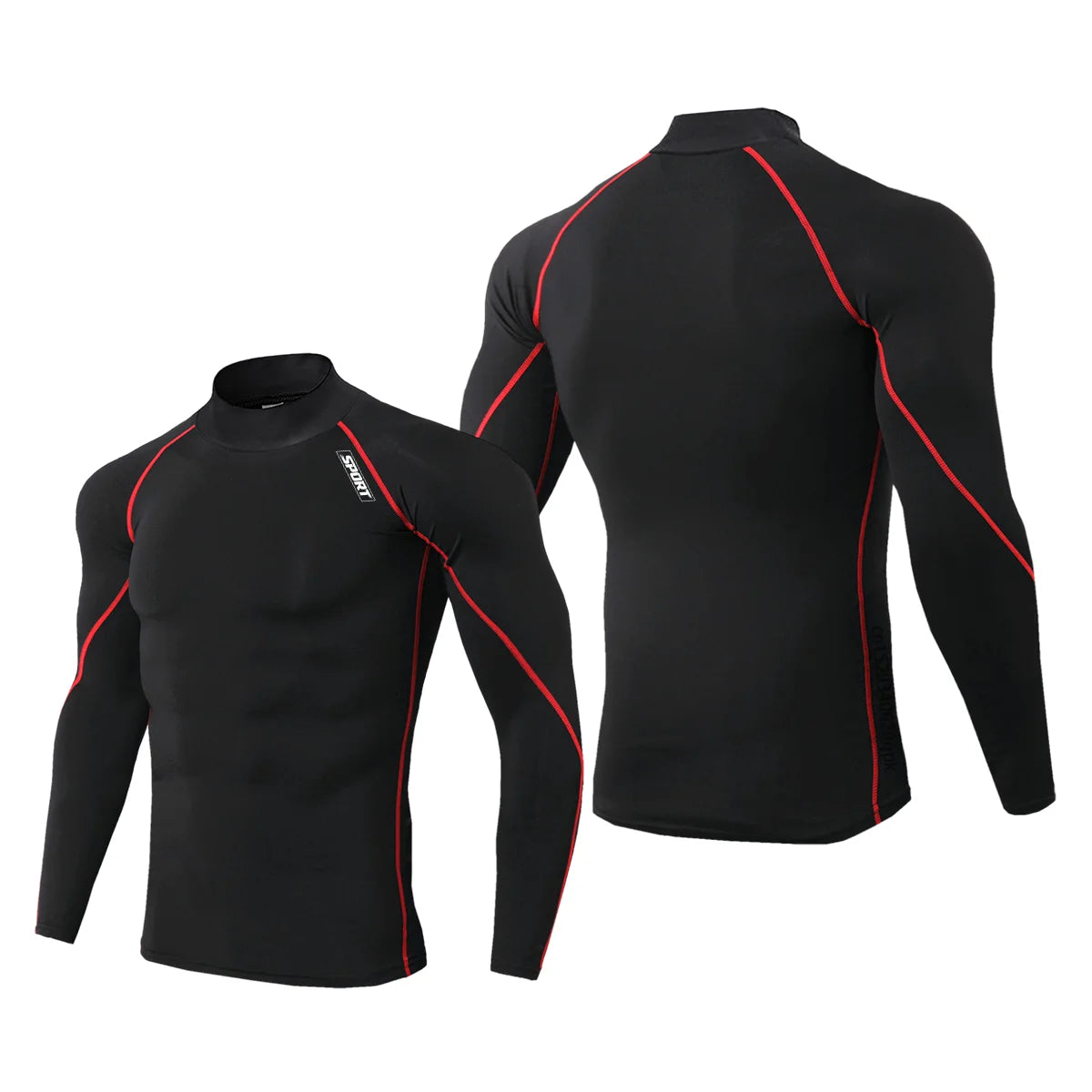 Mock Neck Compression Long Sleeve Rash Guard For Sports Outfits