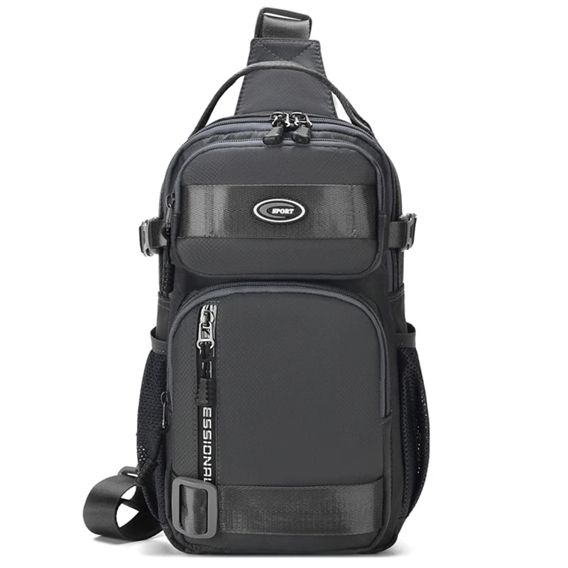 Multi Pocket Sling Crossbody Bag with Adjustable Shoulder Strap