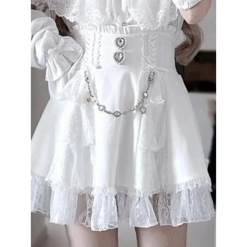 Women's Lace Trim Bow Detail Shirt with Sleeve Style Options