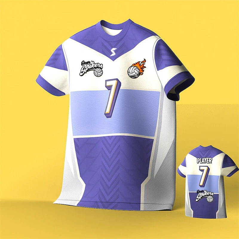 Anime Number Volleyball Short Sleeve Jersey For Sports Outfits