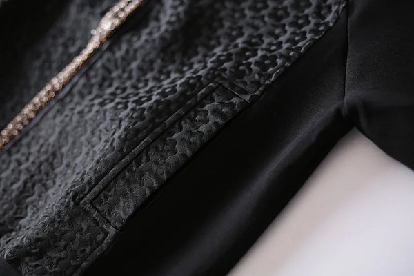 Jackets For Women Beaded Jacquard Short Coat Autumn Straight Things Female Overcoat 4XL