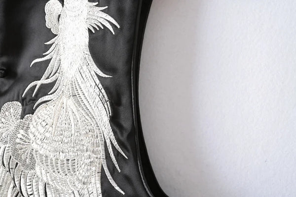 Vest For Women Chinese Style Disc Button Stand Collar Exquisite Craft Embroidery Animal Chiffon Silk Sleeveless Jackets