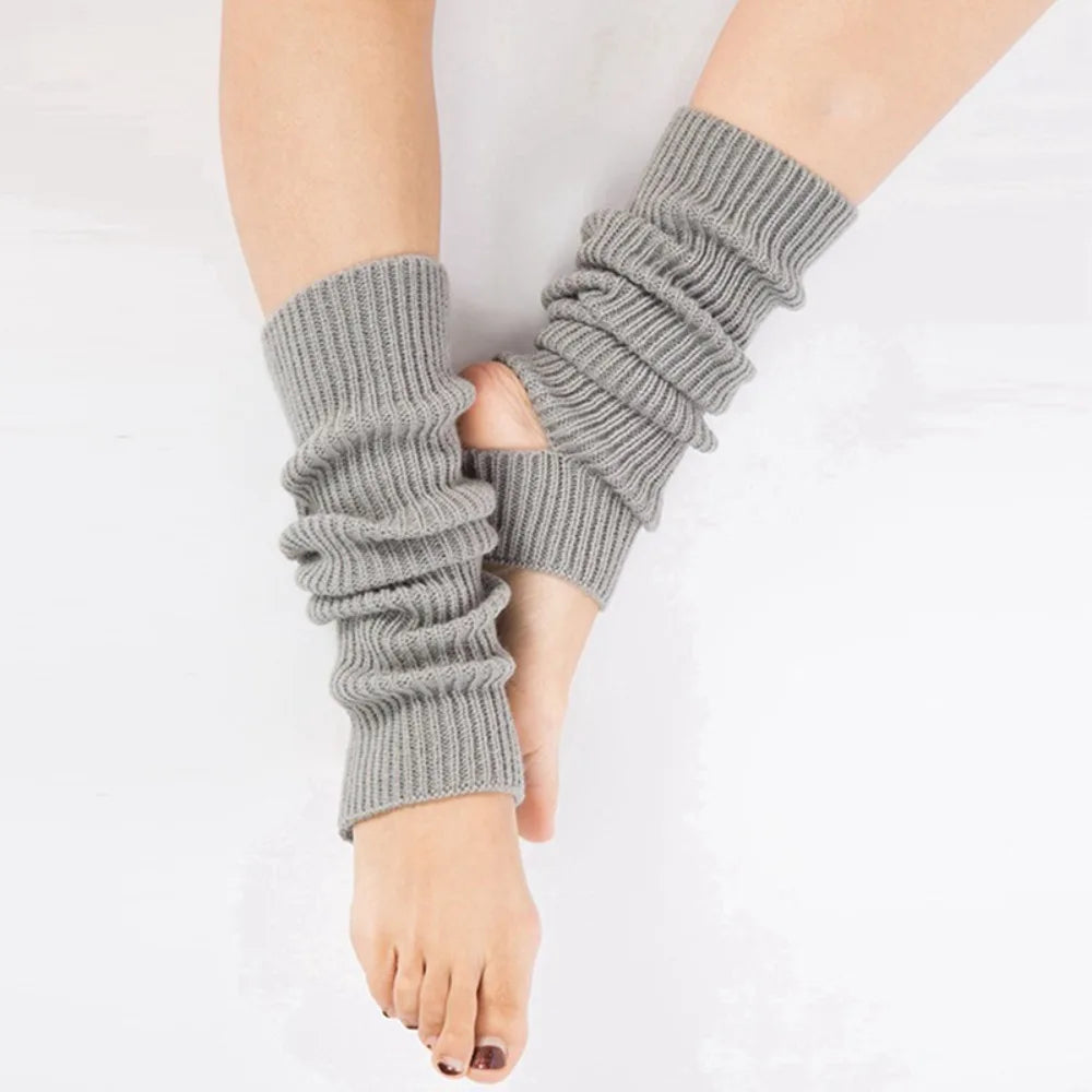 Ribbed Dance Leg Warmers with Open Heel Stirrup Shape