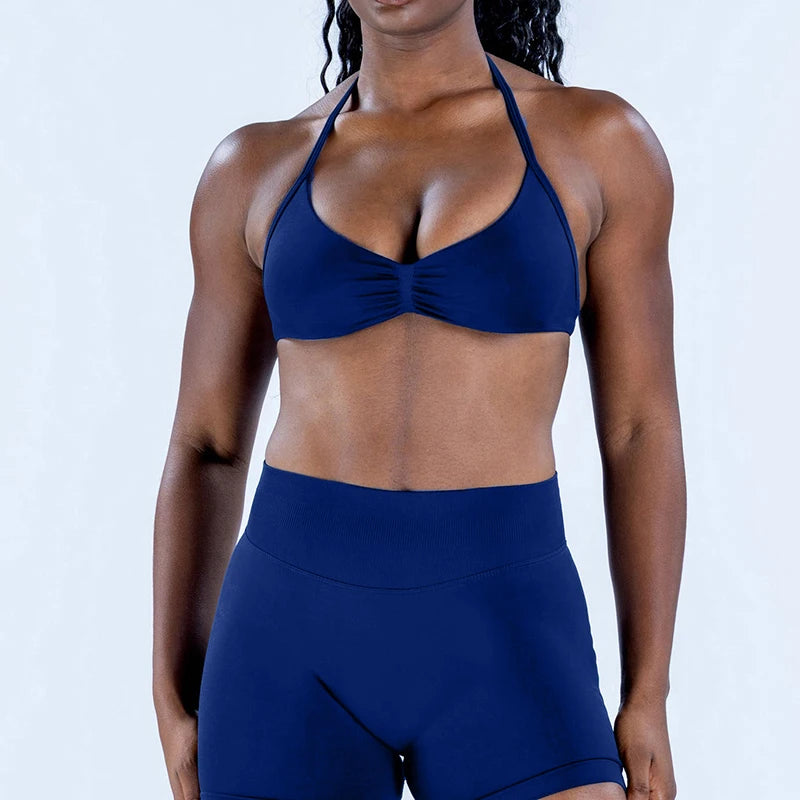 Women's Strappy Bra And Shorts Yoga Set For Workout Outfits