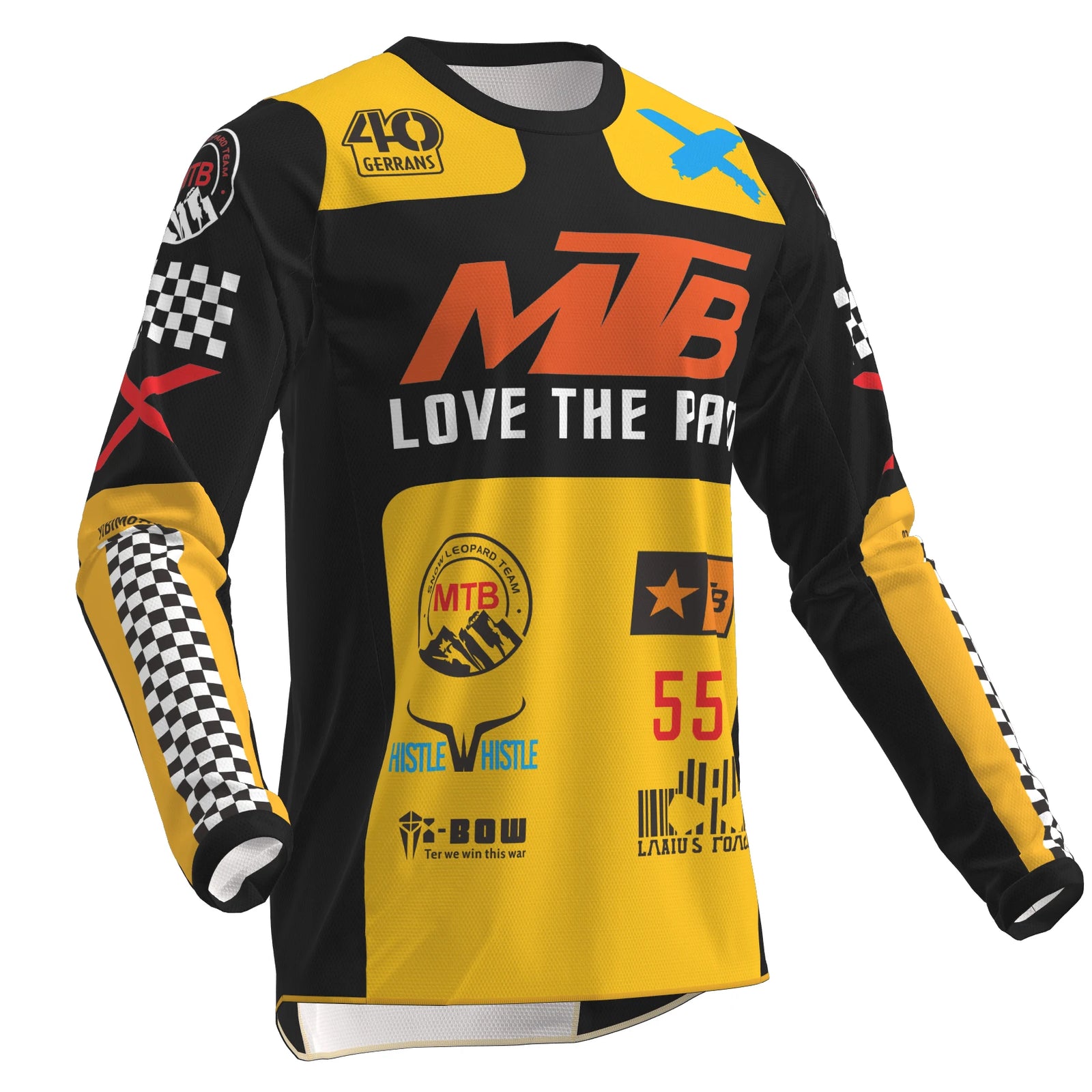 Men's Long Sleeve Pullover Cycling Jersey for Mountain Bike Riding