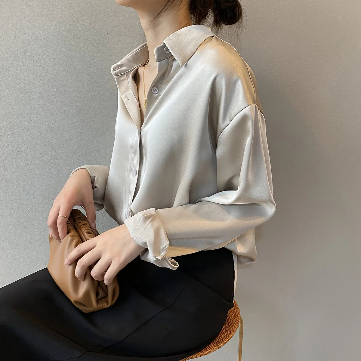 Women's Collared Long Sleeve Shirt