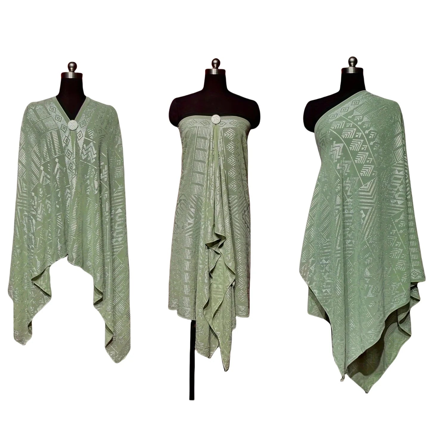 Gold Print Sheer Wrap Scarf for Layering over Outfits