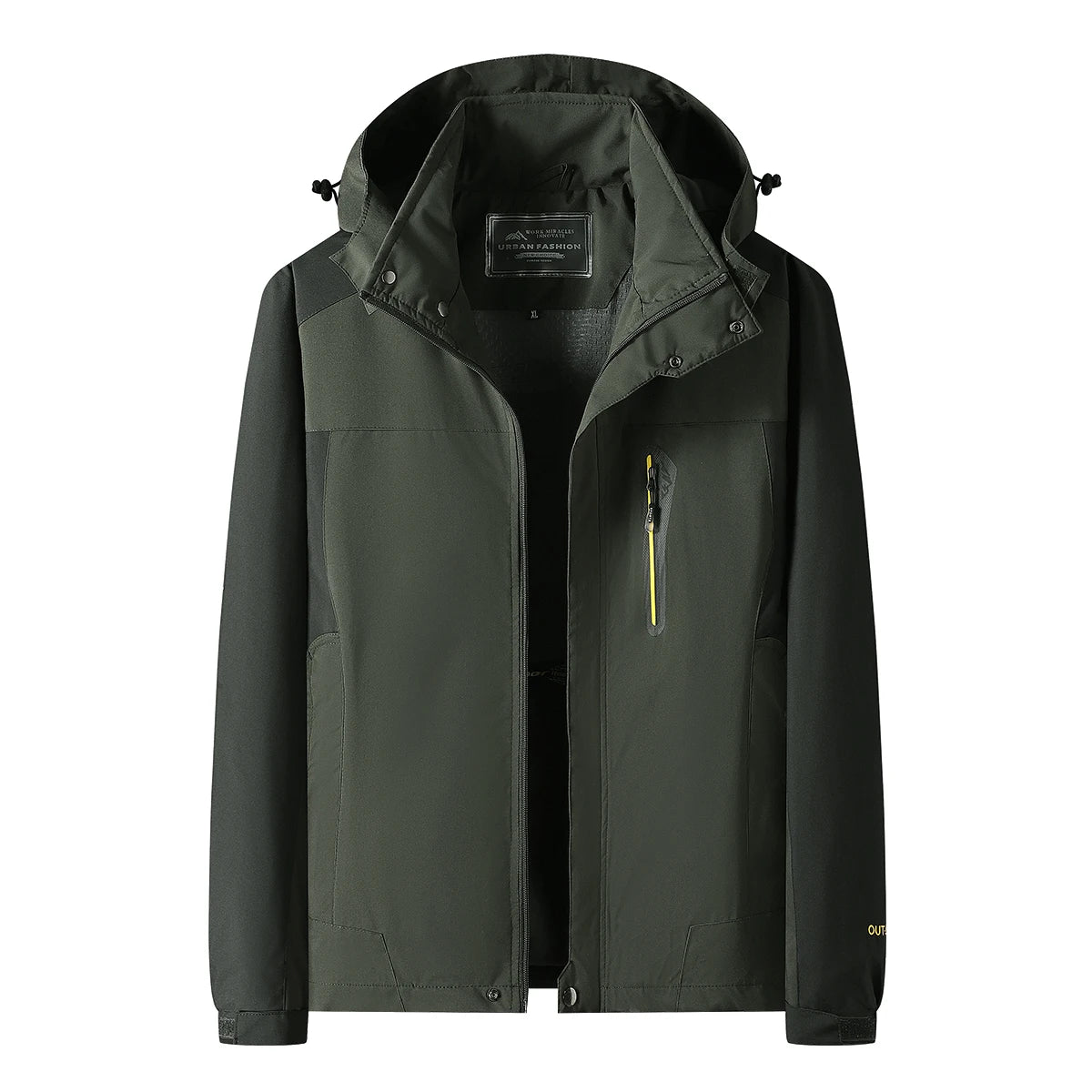Men's Hooded Contrast Panel Hiking Jacket