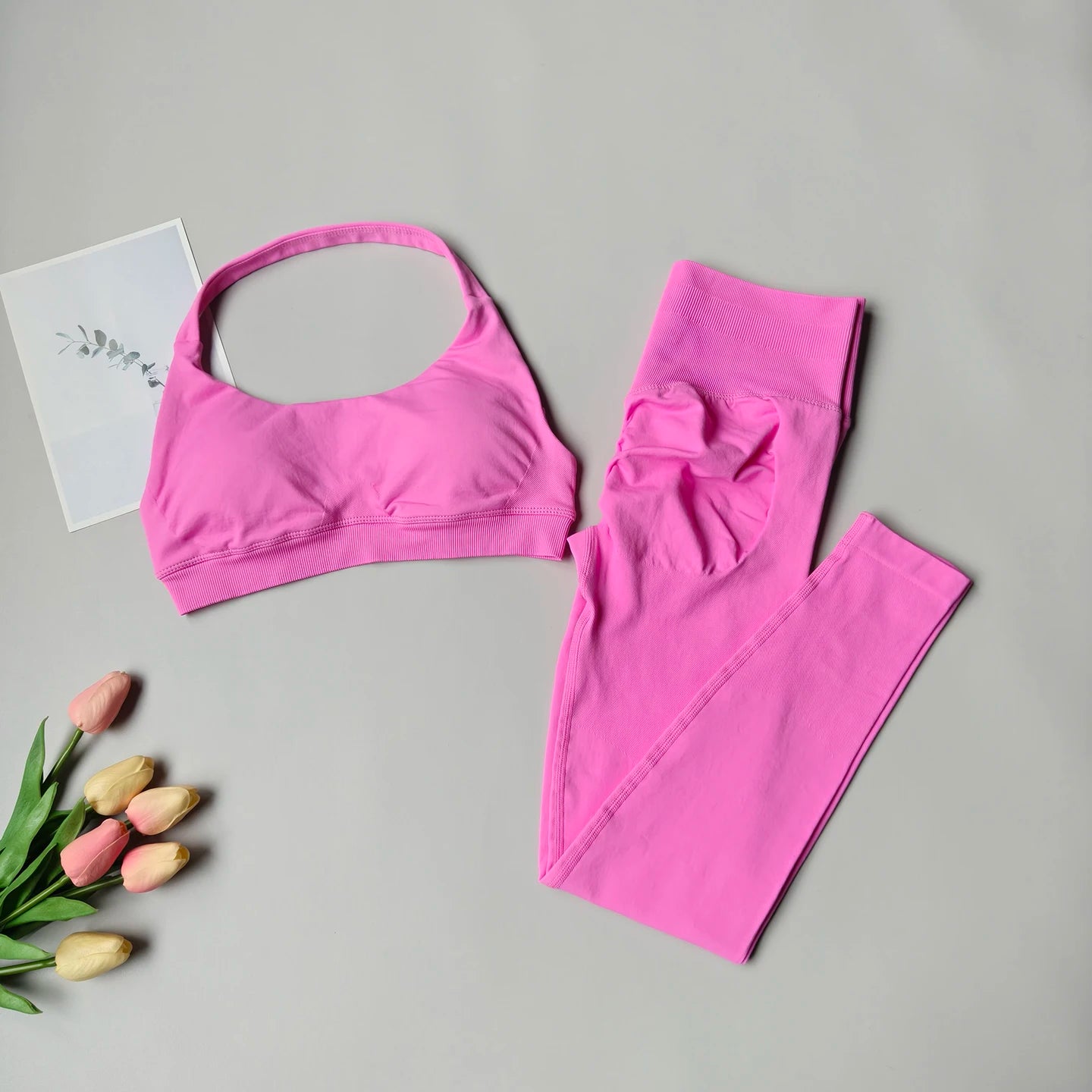 Women's Halter Bra And Leggings Yoga Set For Workout Outfits