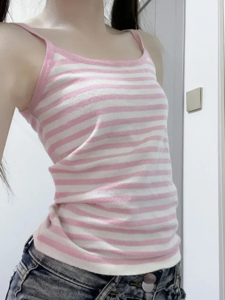 Women's Printed Polyester Camisole with Thin Straps and Multiple Graphic Styles