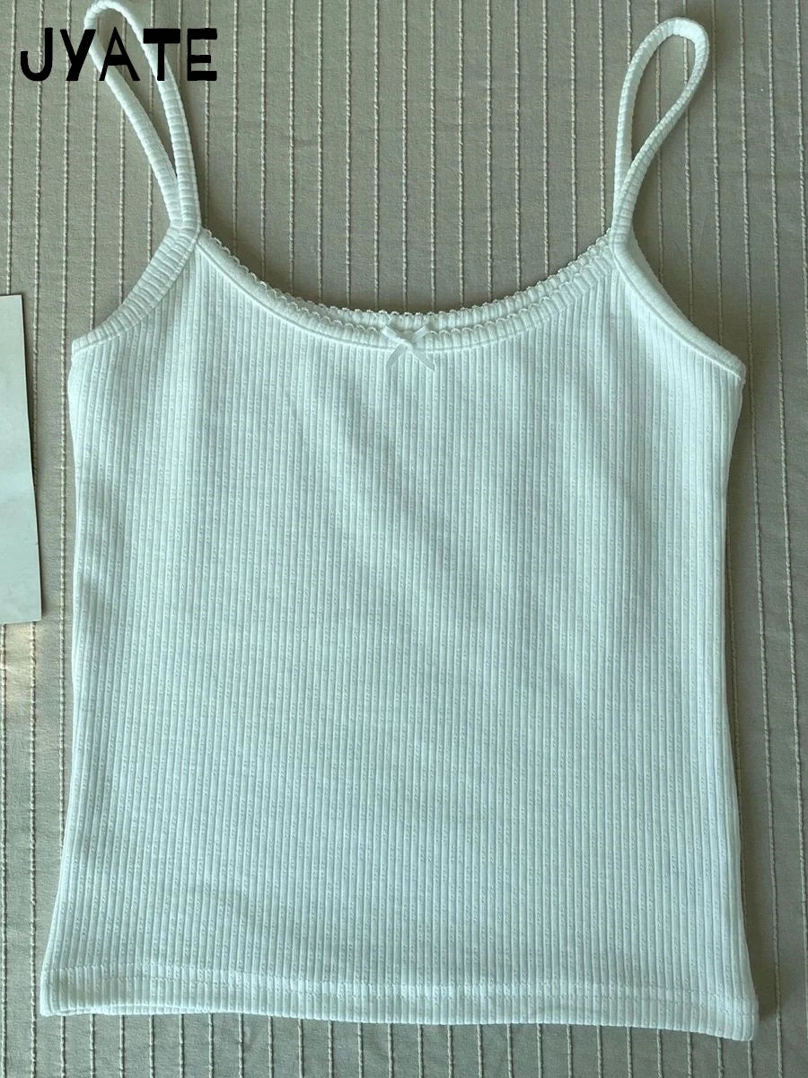 Women's Lace Trim Cotton Blend Camisole with Bow and Mixed Pattern Options