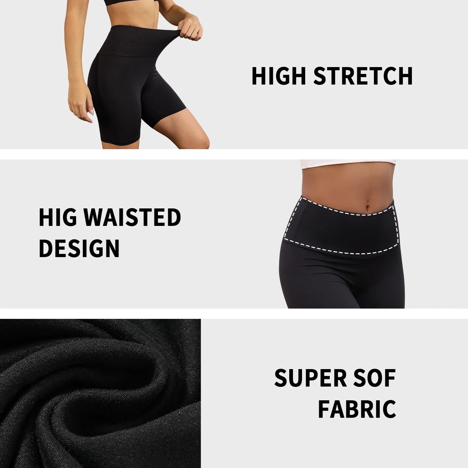Women's High Waist Polyester Blend Biker Shorts for Yoga and Running
