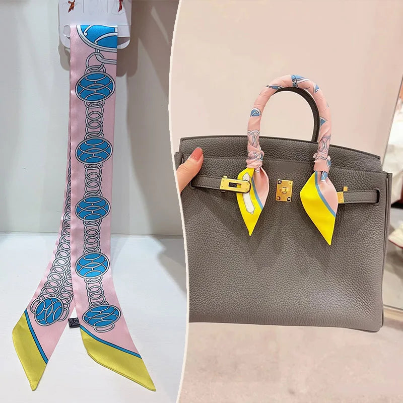 Printed Skinny Scarf for Neck and Bag Handle Styling