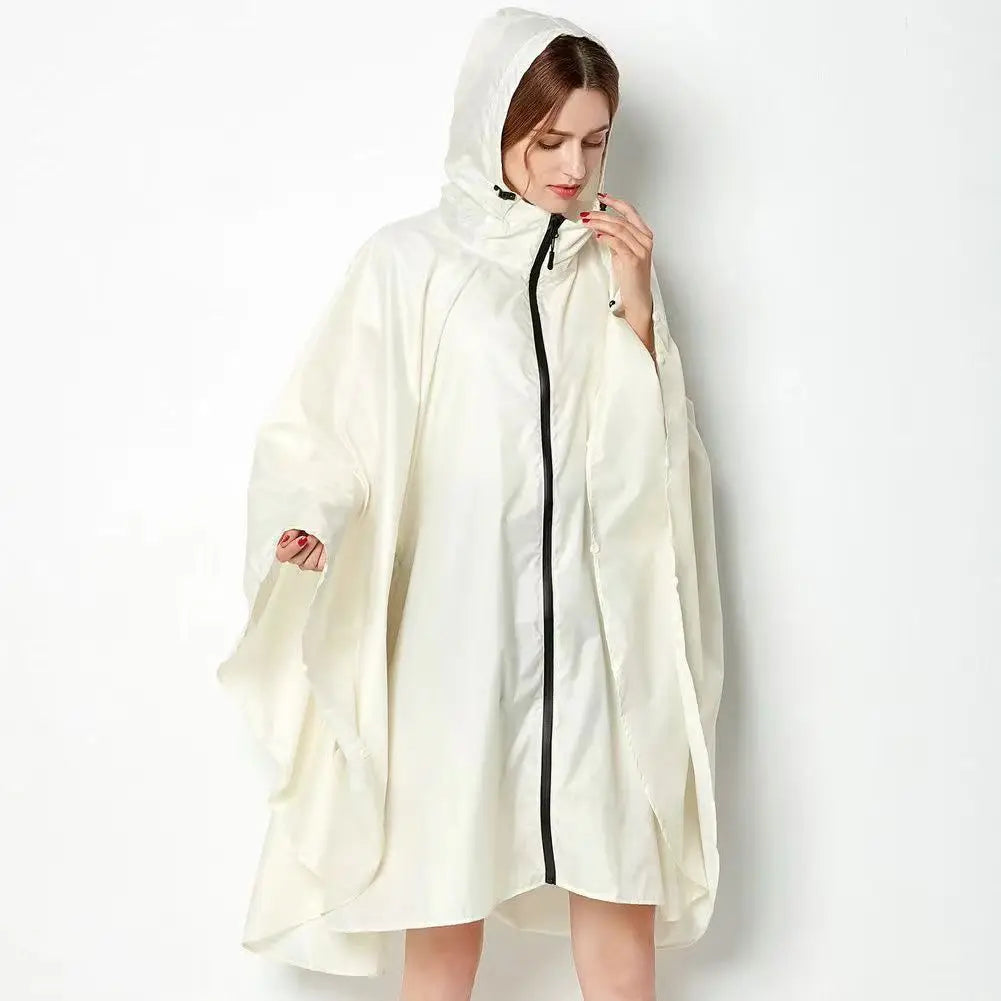 Hooded Printed Poncho for Layering over Tops and Dresses