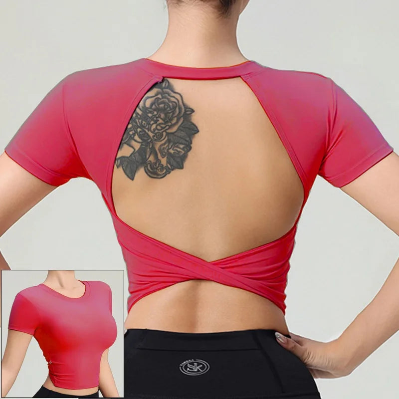 Women's Open-Back Long-Sleeve Workout Top