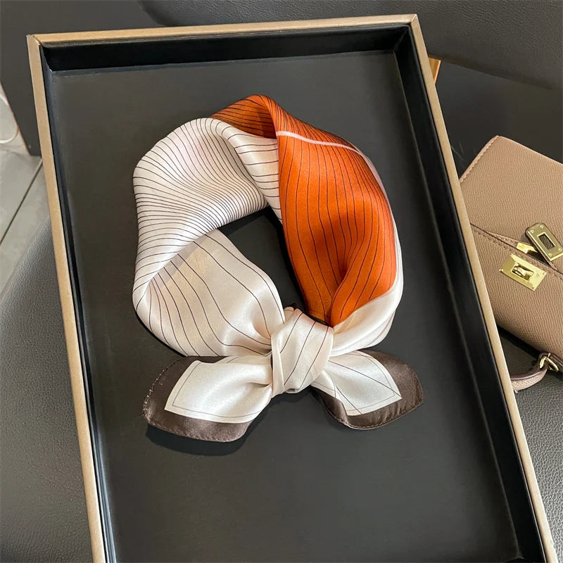 Printed Small Square Scarf for Neck and Hair Styling