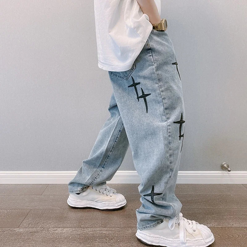 Men's Wide Leg Denim Jeans for Casual Everyday Wear