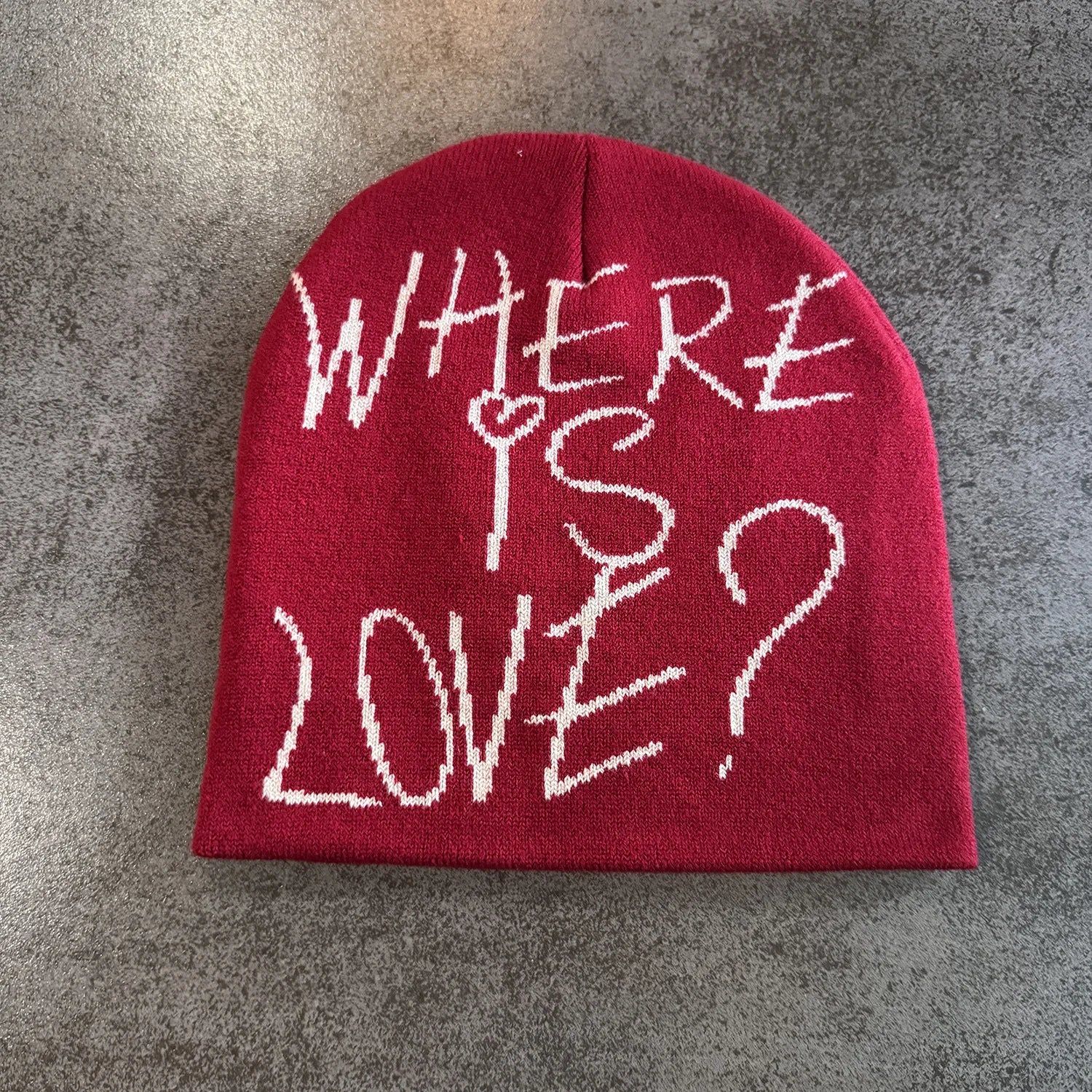 Graphic Knit Beanie with Letter and Pattern Style Options