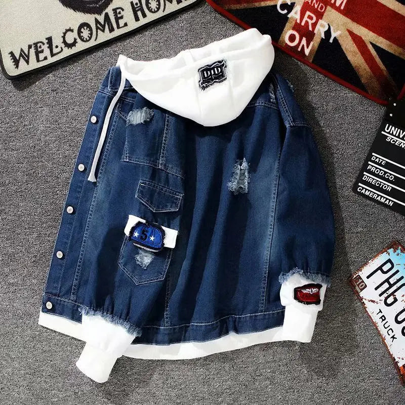 Long Sleeve Button Front Casual Denim Streetwear Jacket