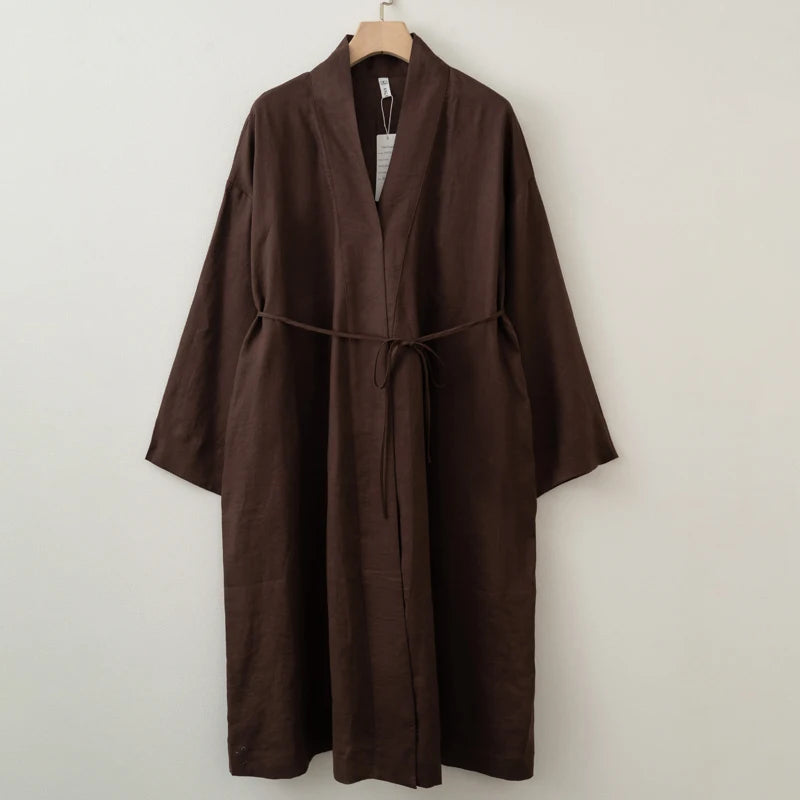 Long Drawstring Open Front Cardigan for Layering over Outfits