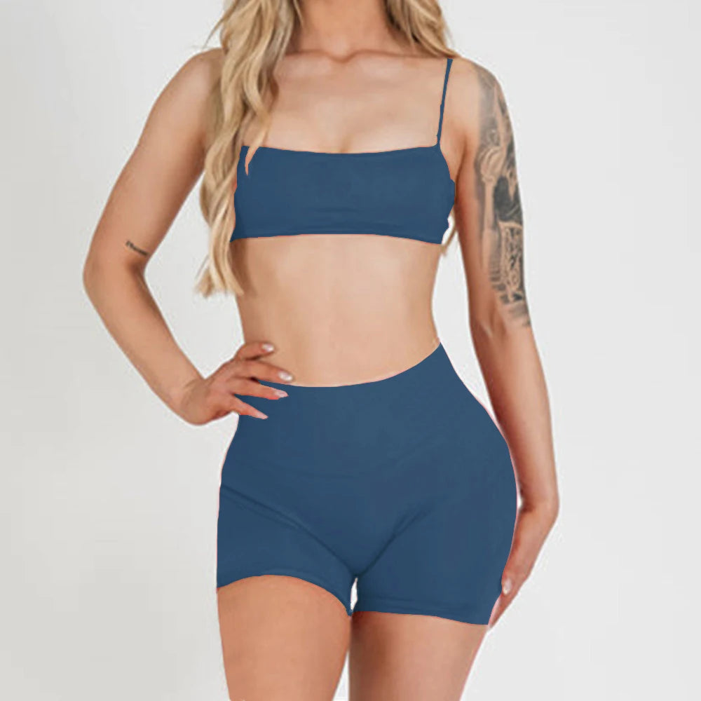 Women's Variable Sleeve Top And Bottoms Yoga Set