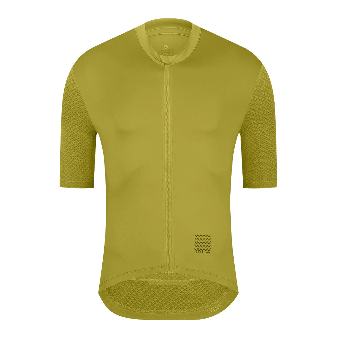 Men's Short Sleeve Full-Zip Cycling Jersey with Rear Storage Pockets