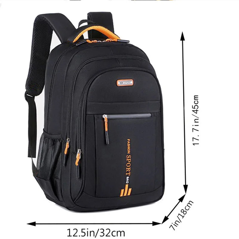 Multi Pocket Backpack with Contrasting Zippers and Carry Handle