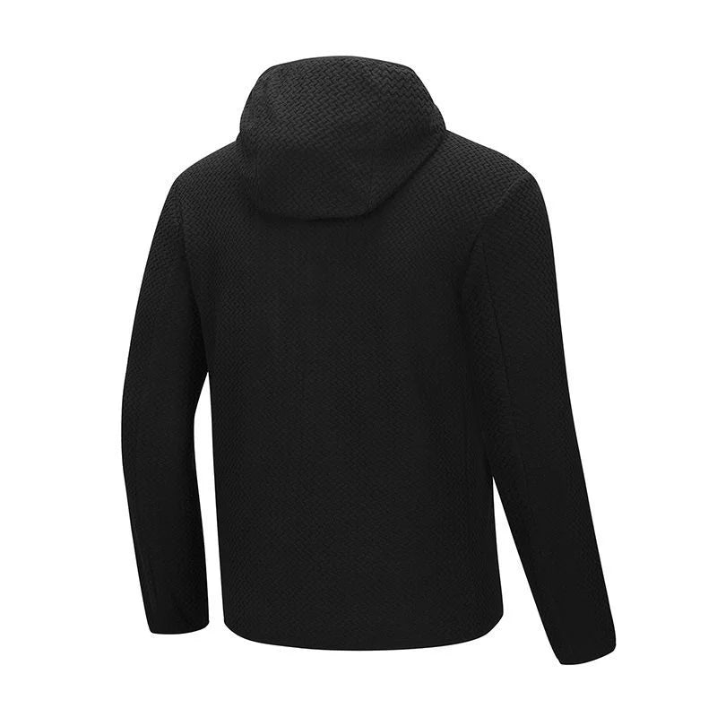 Men's Solid Long-Sleeve Zip-Front Hoodie