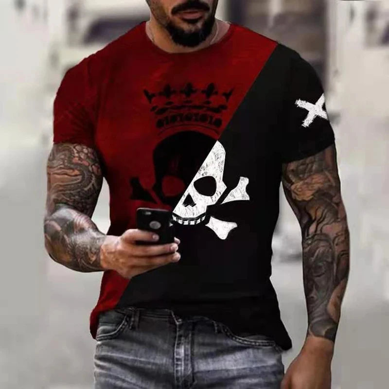 Graphic Crew Neck Short Sleeve Casual Pullover T Shirt