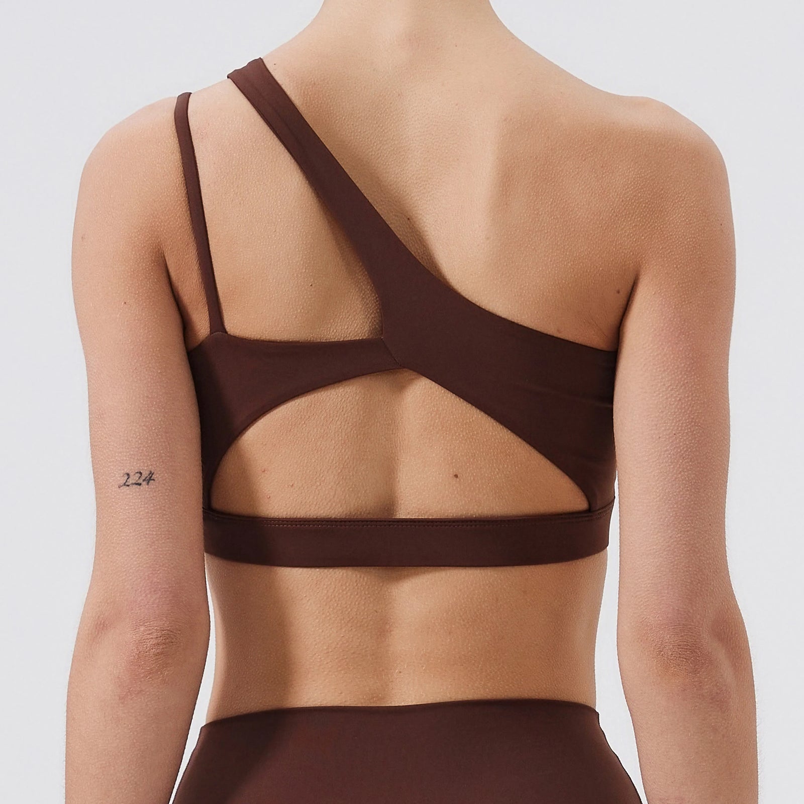 Women's One Shoulder Cutout Strap Sports Bra