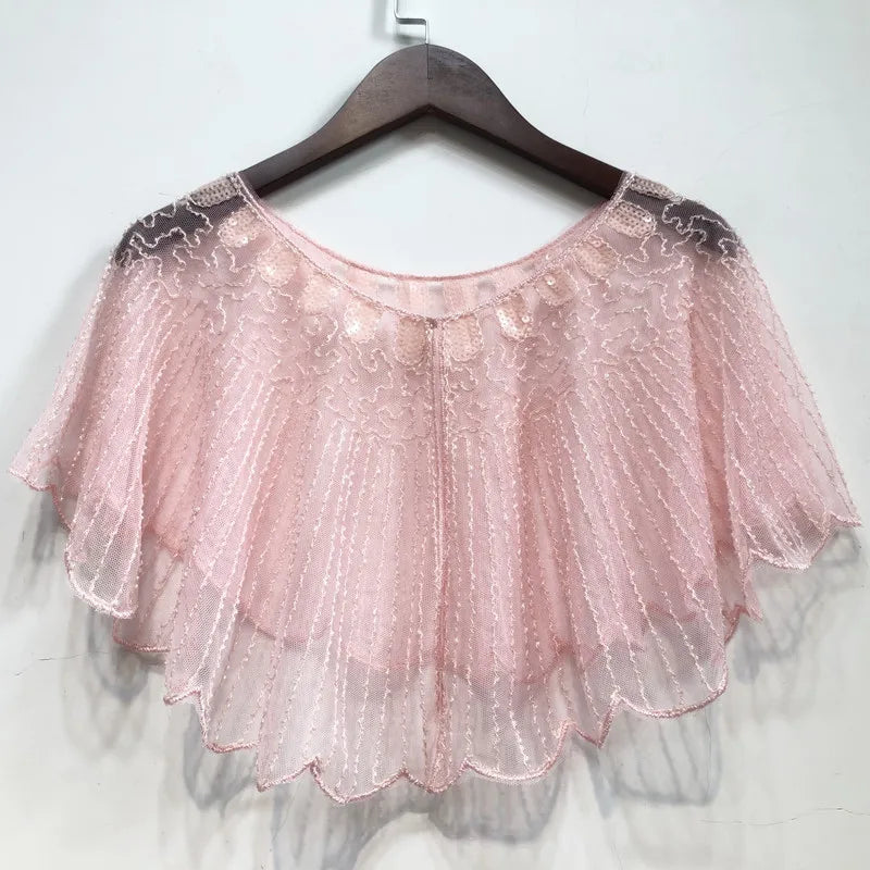 Beaded Scalloped Capelet for Layering over Dresses and Tops