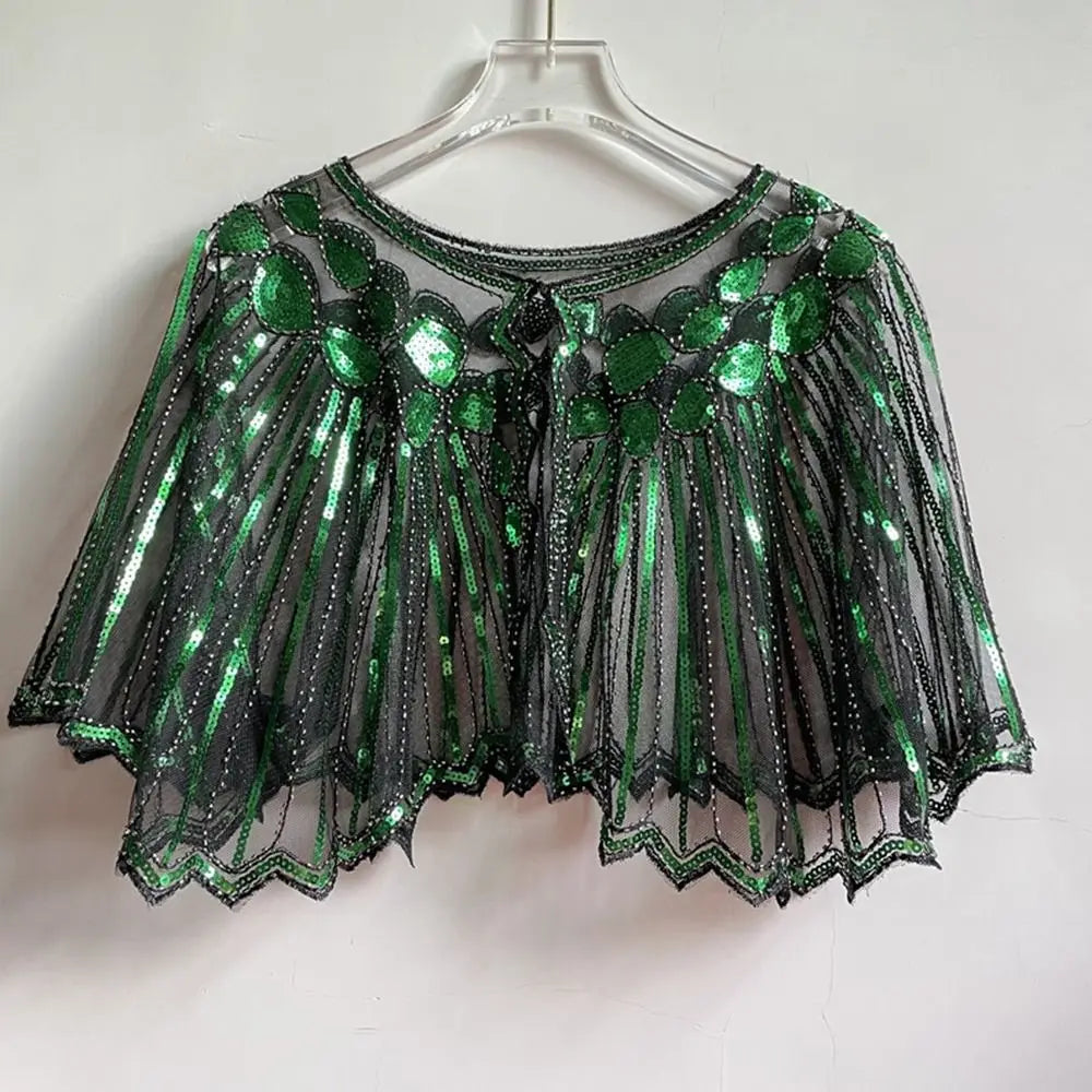 Beaded Sequin Capelet for Layering over Dresses and Tops