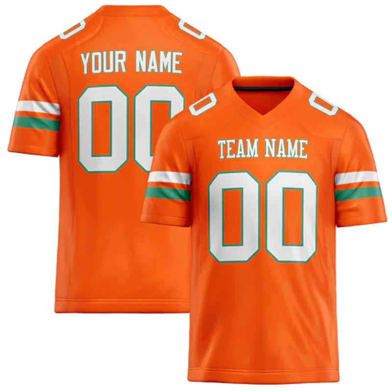 Orange Number Football Short Sleeve Jersey For Sports Outfits