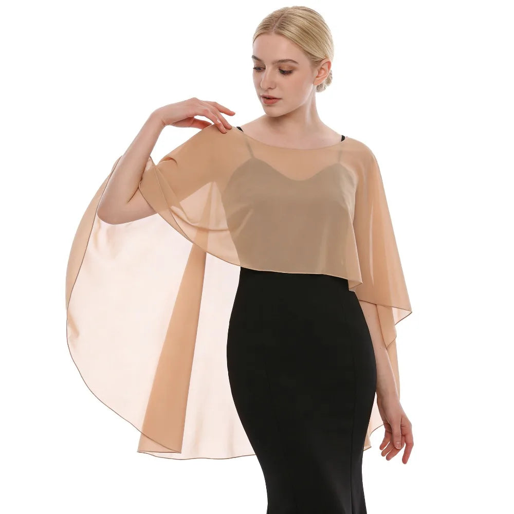 Sheer Flowing Drape Cape for Layering over Outfits