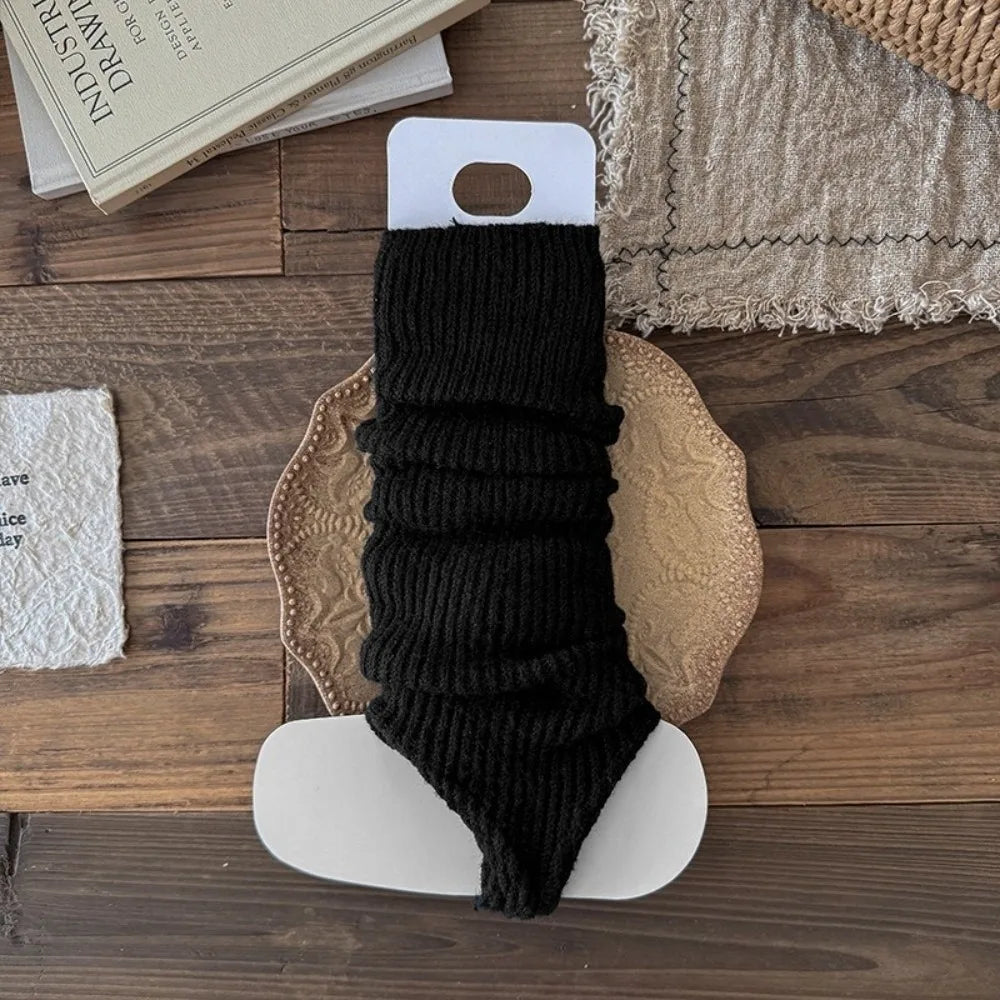 Ribbed Calf Leg Warmers with Stirrup Foot Openings