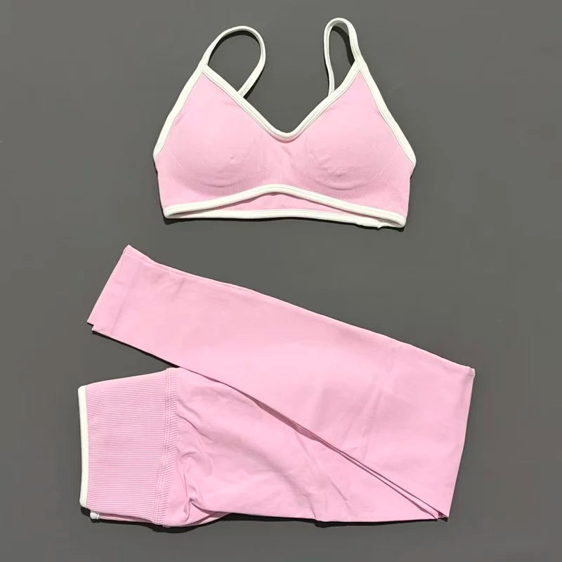 Women's Strappy Bra And Shorts Yoga Set For Workout Outfits