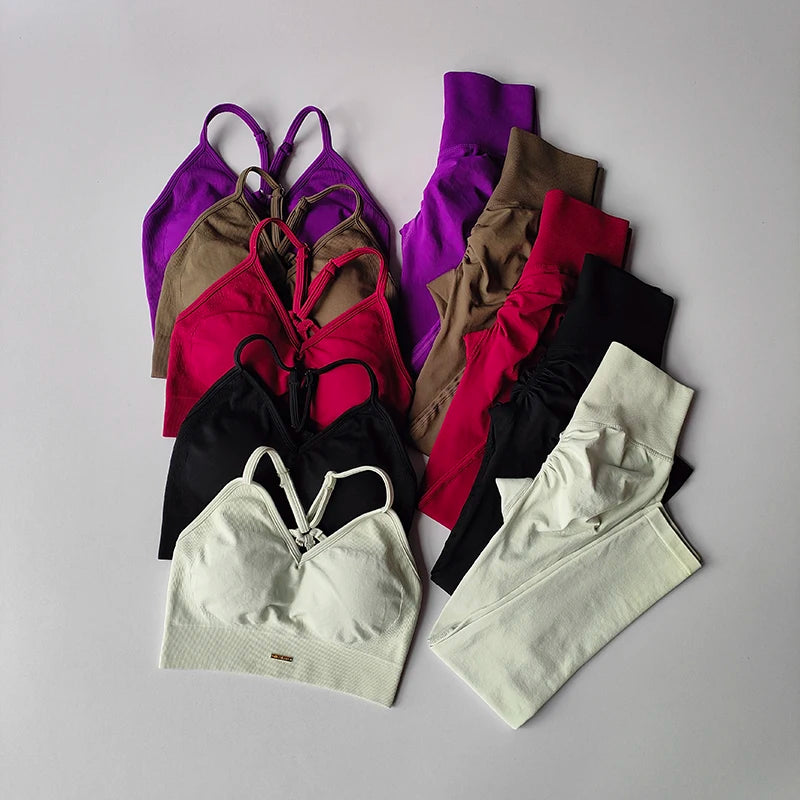 Women's Thin Strap Bra And Leggings Yoga Set