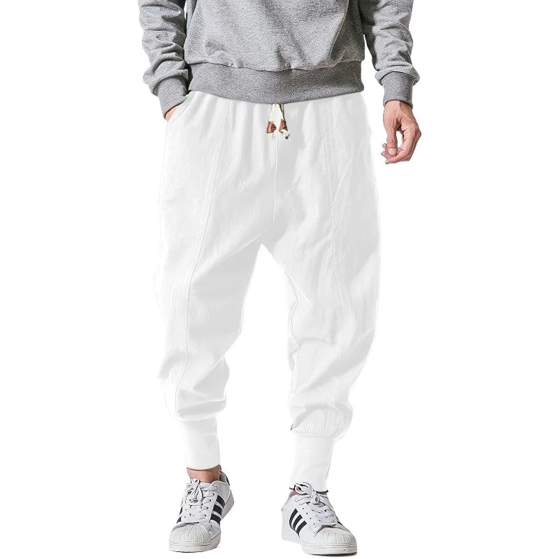Men's Elastic Waist Loose Fit Casual Pants For Everyday Wear